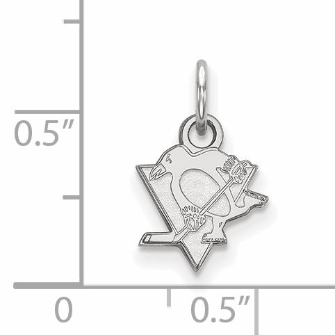 Sterling Silver Rhodium Plated Nhl Logoart Pittsburgh Penguins Extra Small Pendant