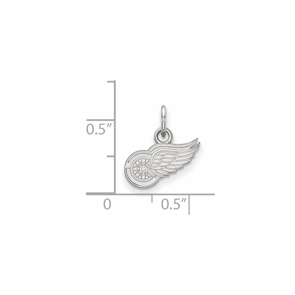 14K White Gold Nhl Logoart Detroit Red Wings Extra Small Pendant