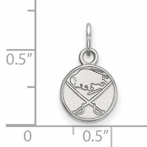 Sterling Silver Rhodium Plated Nhl Logoart Buffalo Sabres Extra Small Pendant