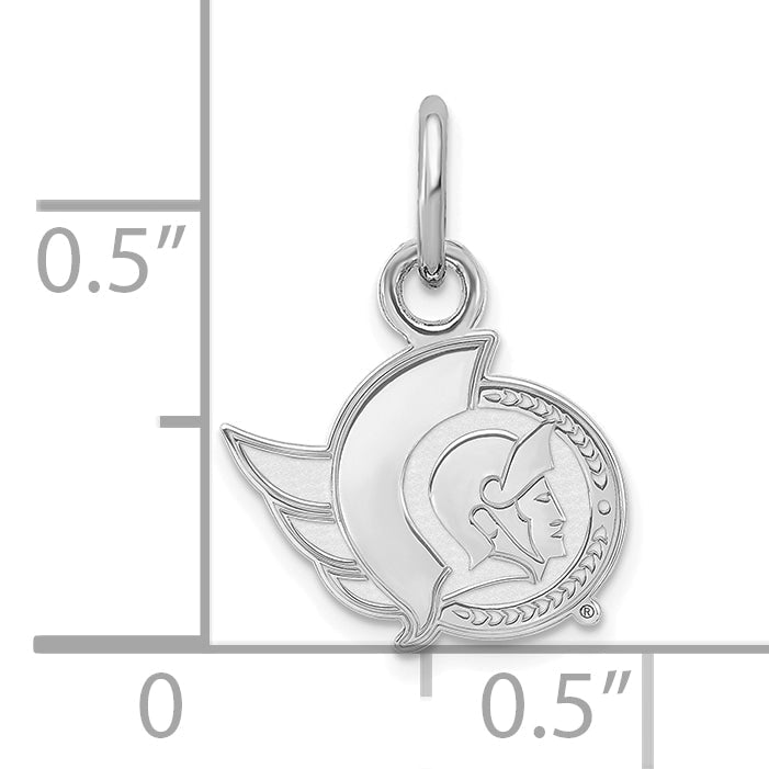 Sterling Silver Rhodium Plated Nhl Logoart Ottawa Senators Extra Small Pendant