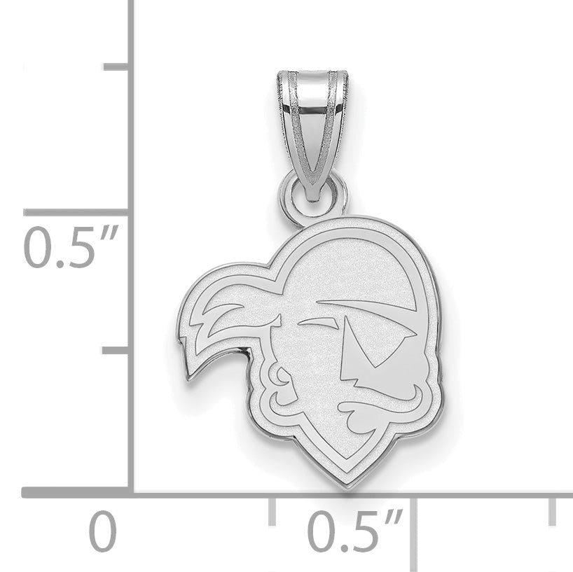 Sterling Silver Rhodium Plated Logoart Seton Hall University Pirate Small Pendant