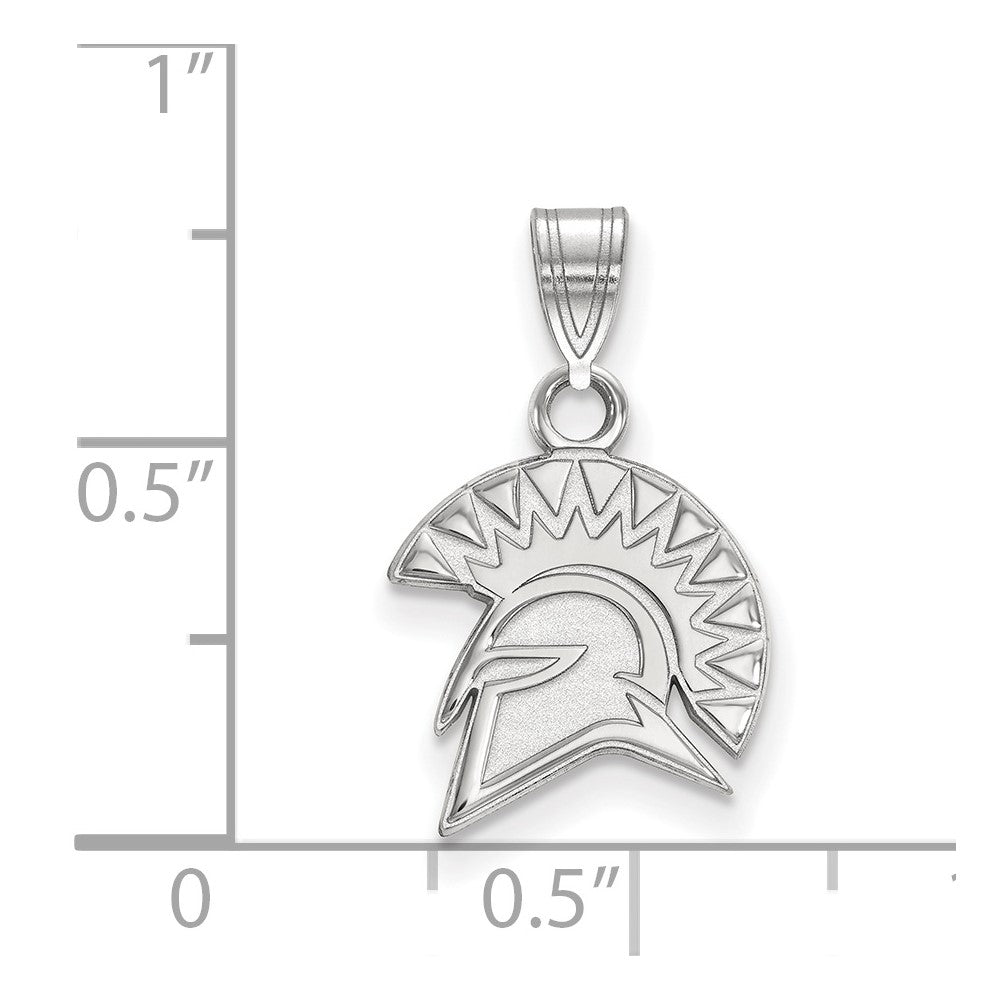 14K White Gold Logoart San Jose State University Spartan Small Pendant