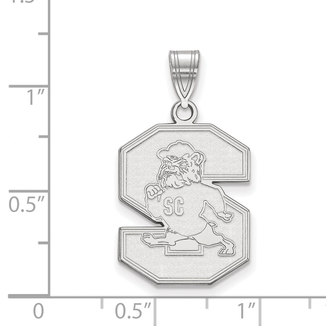 Sterling Silver Rhodium Plated Logoart South Carolina State University Large Pendant