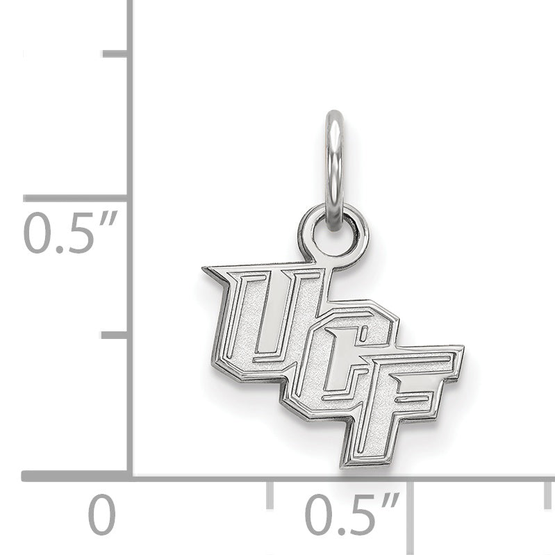 Sterling Silver Rhodium Plated Logoart University Of Central Florida U C F Extra Small Pendant