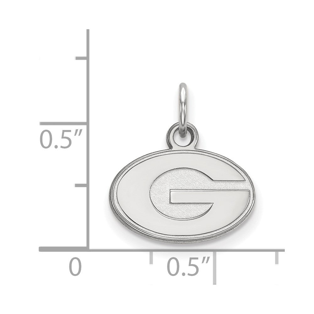 14K White Gold Logoart University Of Georgia Letter G Extra Small Pendant
