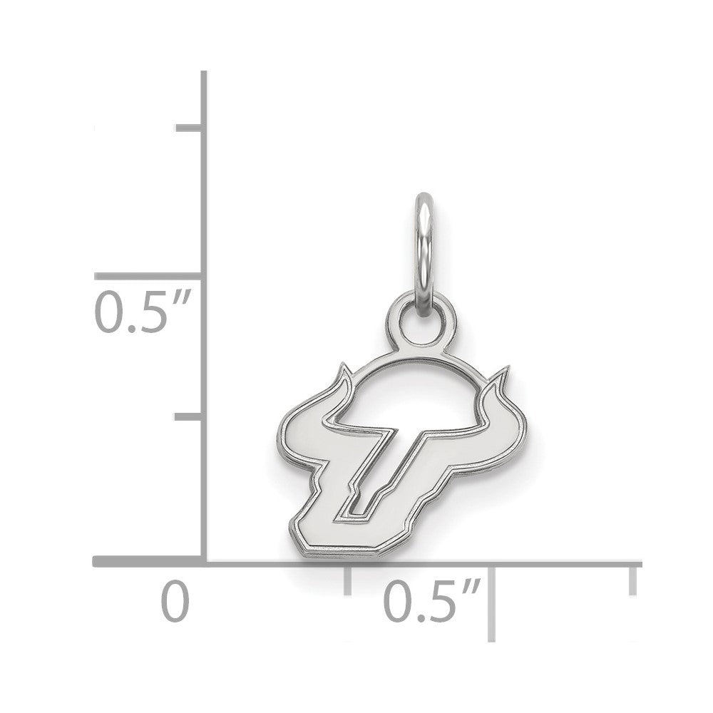 10K White Gold Logoart University Of South Florida Bull Extra Small Pendant