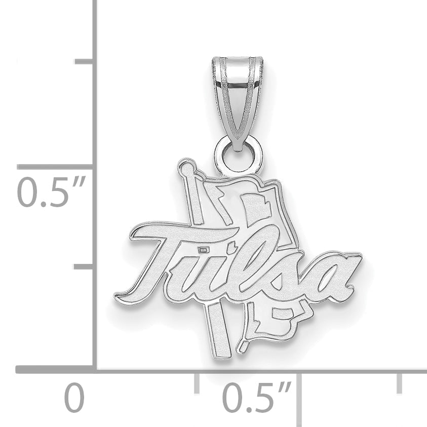 Sterling Silver Rhodium Plated Logoart University Of Tulsa Small Pendant