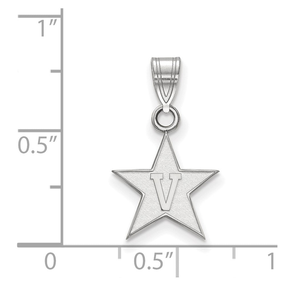 10K White Gold 10Kw Logoart Vanderbilt University Small Pendant