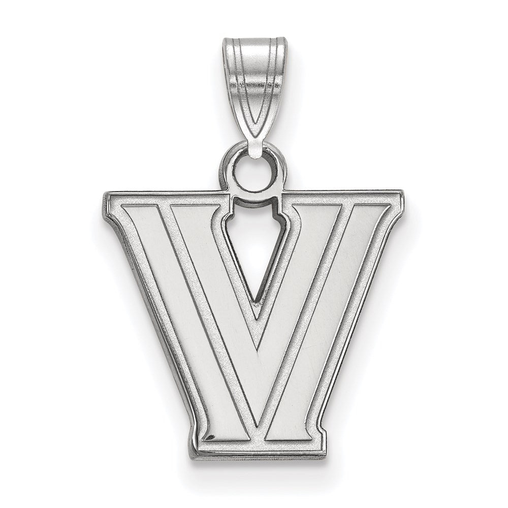 10K White Gold Logoart Villanova University Letter V Small Pendant