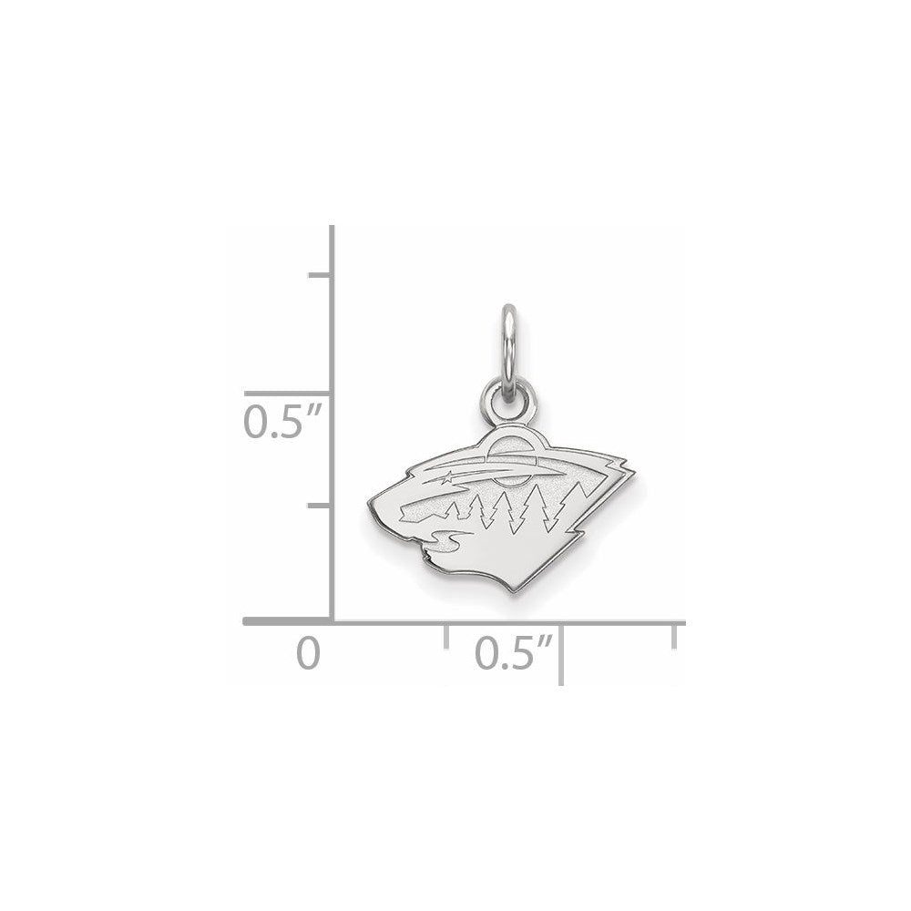 14K White Gold Nhl Logoart Minnesota Wild Extra Small Pendant