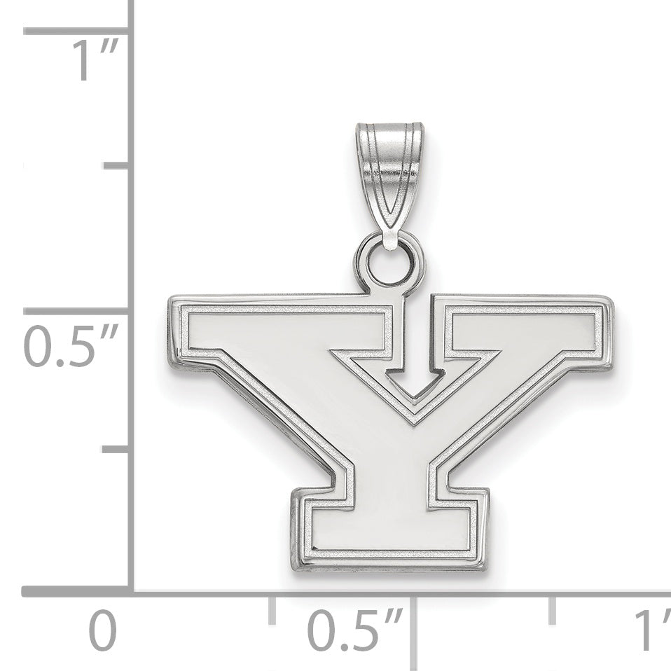 Sterling Silver Rhodium Plated Logoart Youngstown State University Letter Y Small Pendant