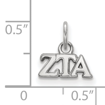 Sterling Silver Rhodium Plated Logoart Zeta Tau Alpha Sorority Greek Letters Extra Small Pendant