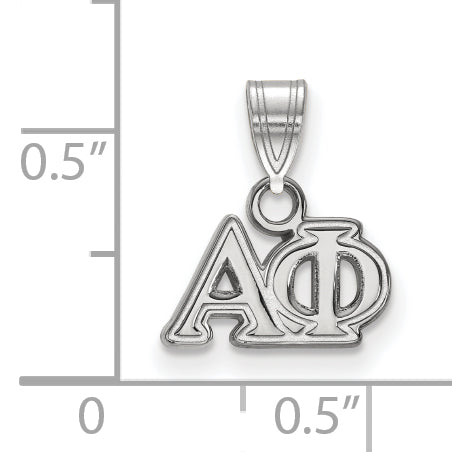 Sterling Silver Rhodium Plated Logoart Alpha Phi Sorority Greek Letters Small Pendant
