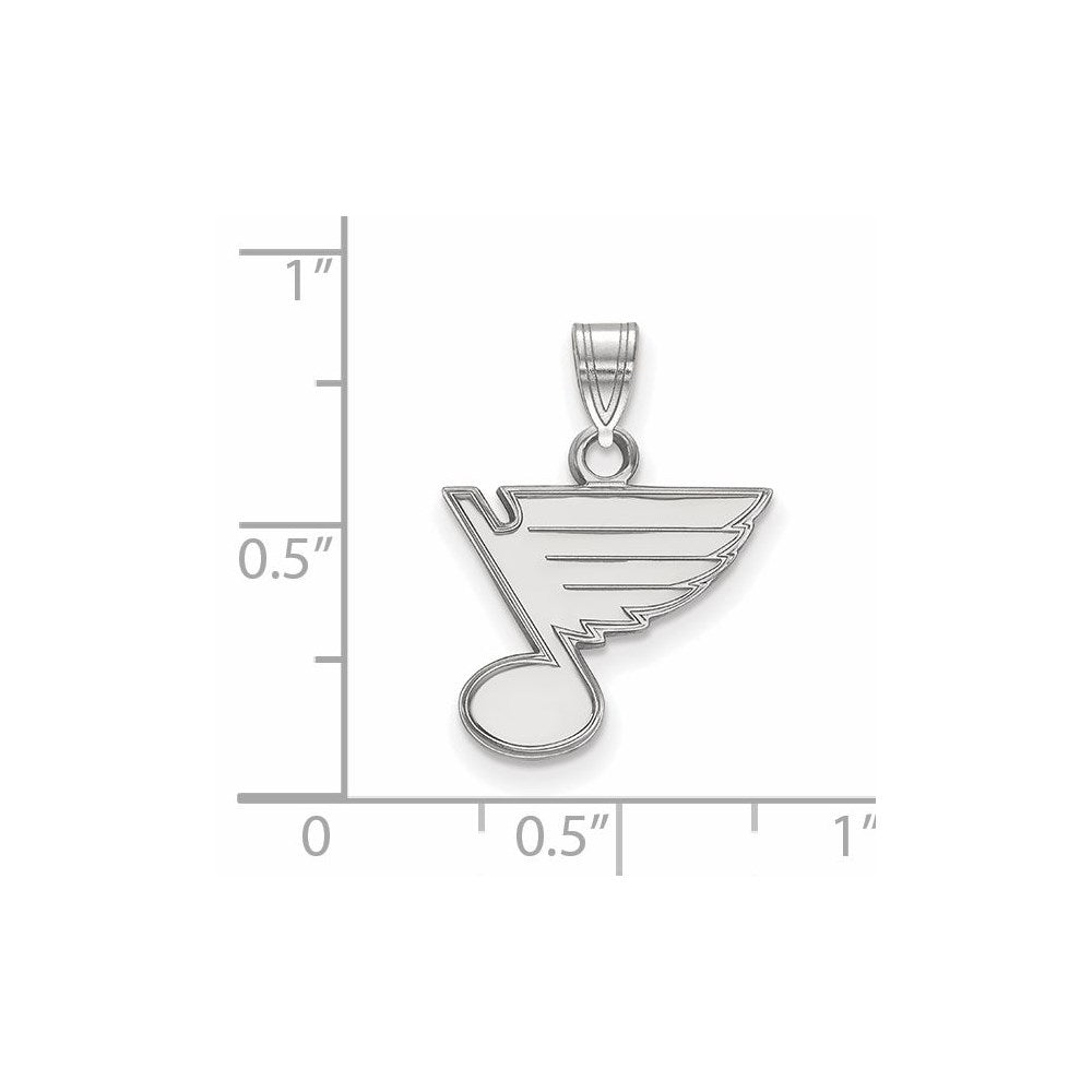 10K White Gold Nhl Logoart St. Louis Blues Small Pendant