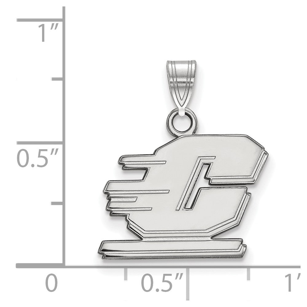 Sterling Silver Rhodium Plated Logoart Central Michigan University Letter C Small Pendant