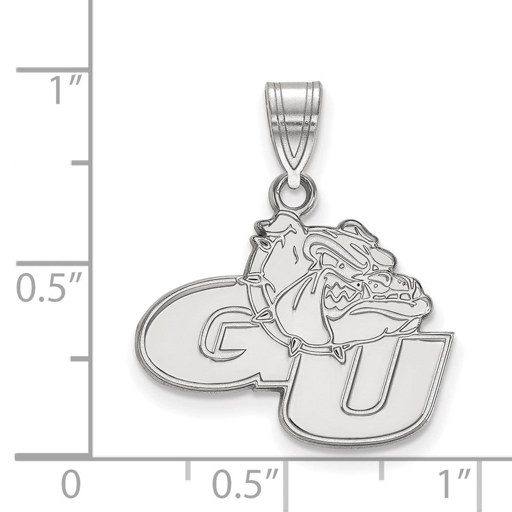 14K White Gold Logoart Gonzaga University G U Bulldog Medium Pendant