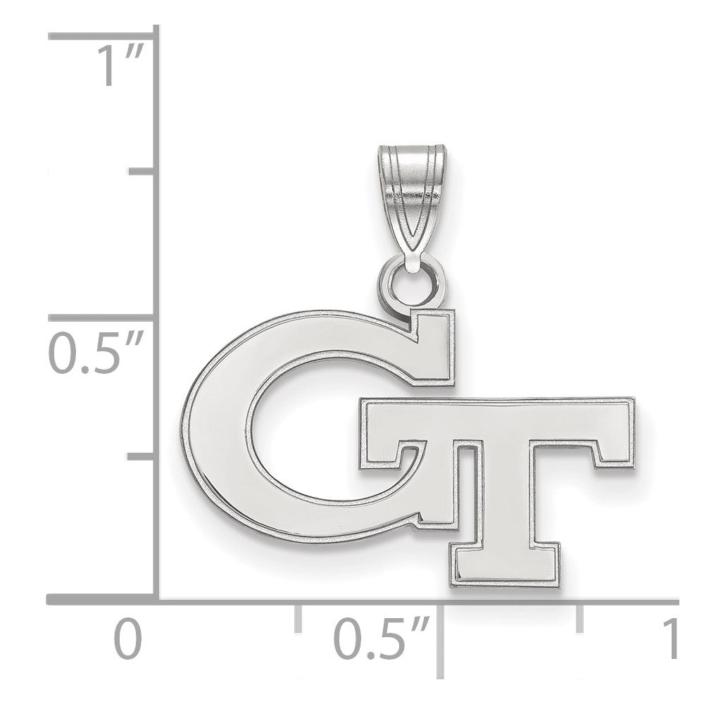 14K White Gold Logoart Georgia Institute Of Technology G T Small Pendant