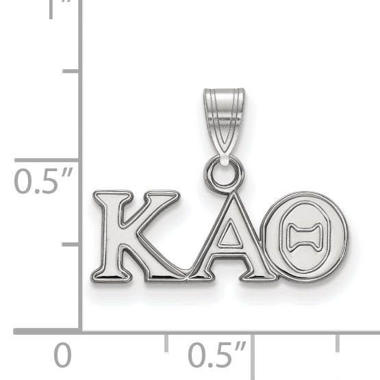Sterling Silver Rhodium Plated Logoart Kappa Alpha Theta Sorority Greek Letters Small Pendant