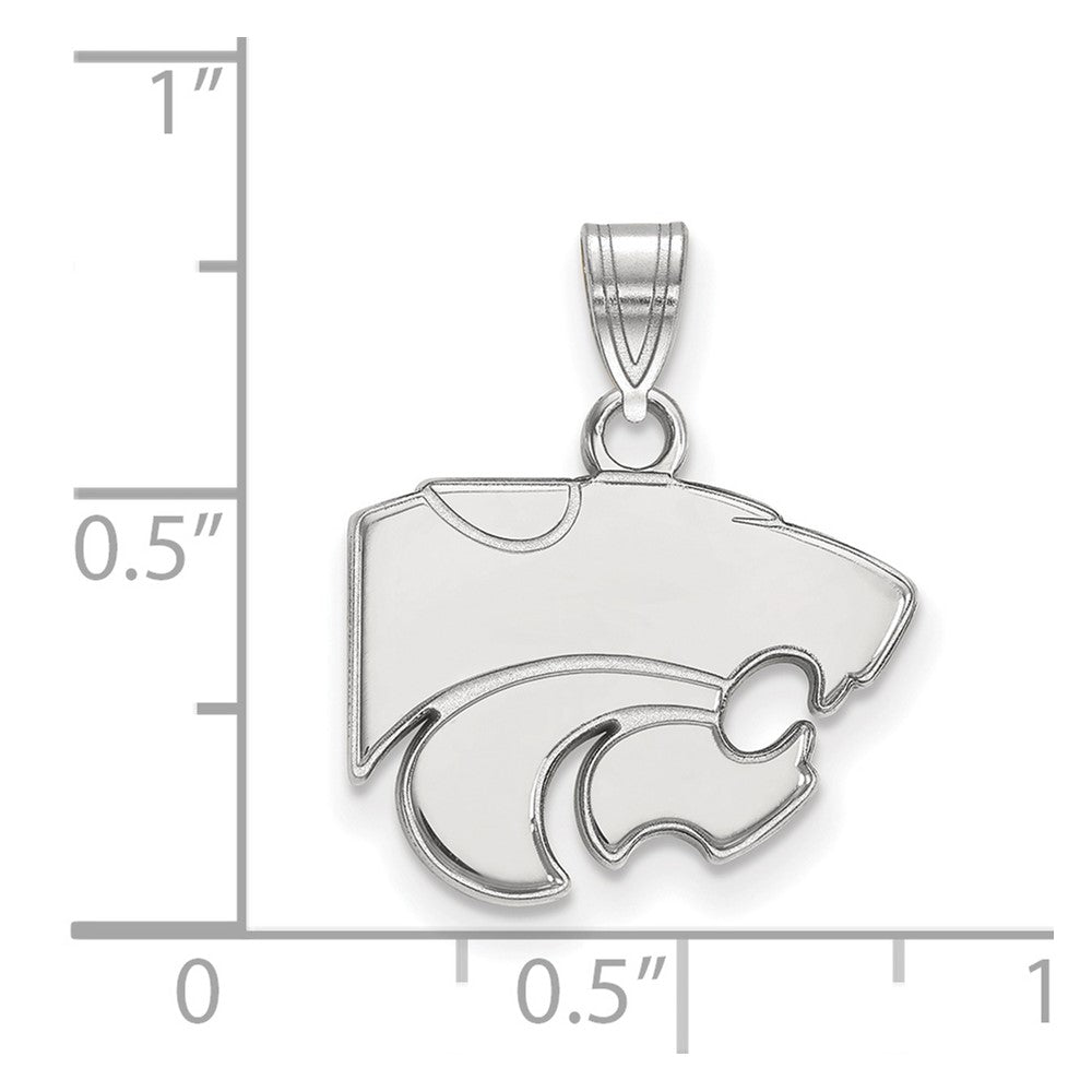 14K White Gold Logoart Kansas State University Wildcat Small Pendant