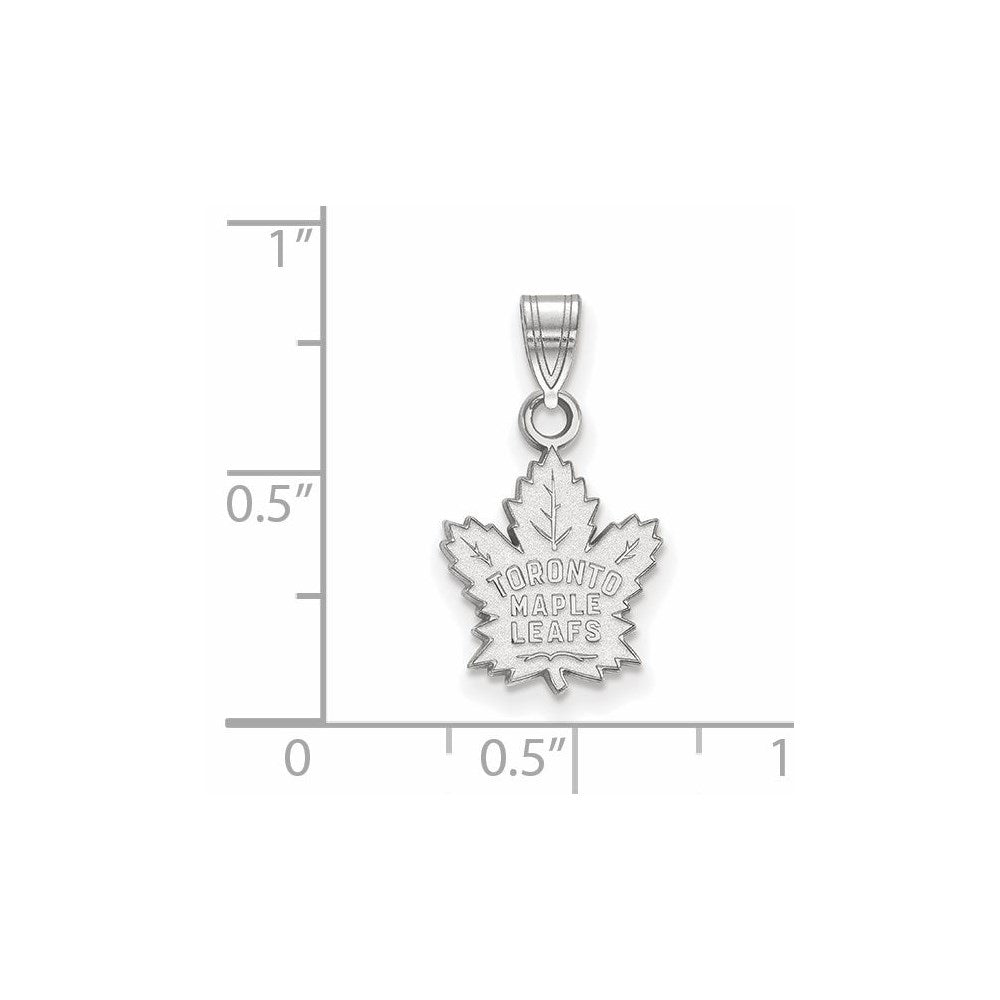 14K White Gold Nhl Logoart Toronto Maple Leafs Small Pendant
