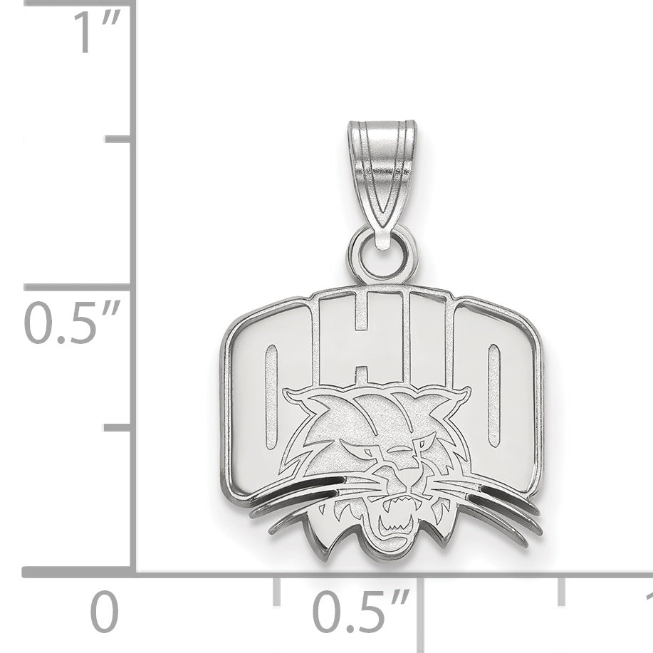 Sterling Silver Rhodium Plated Logoart Ohio University Small Pendant