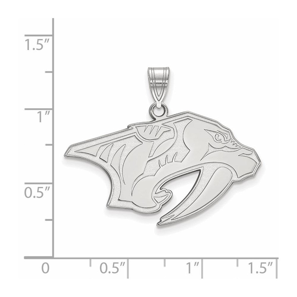 14K White Gold Nhl Logoart Nashville Predators Large Pendant