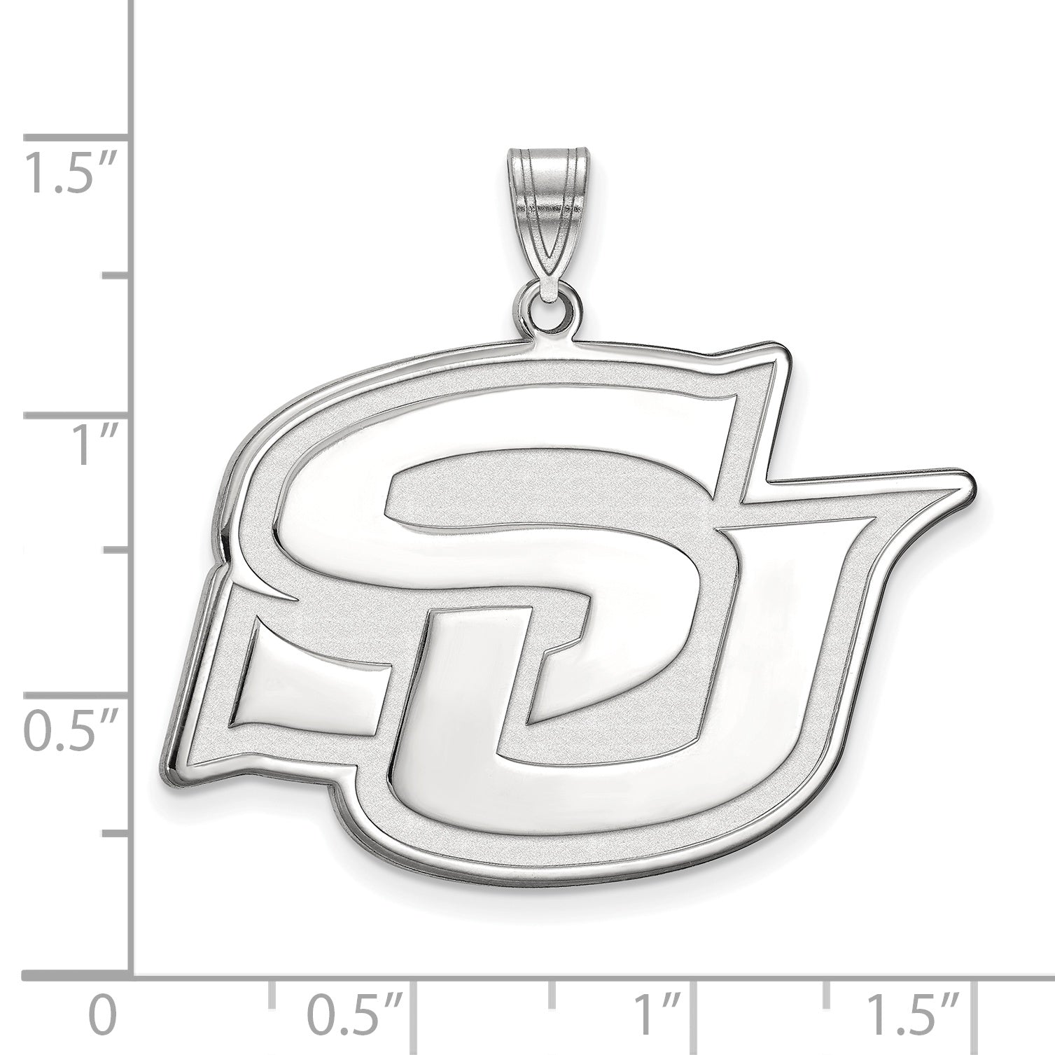 Sterling Silver Rhodium Plated Logoart Southern University Jaguars Extra Large Pendant