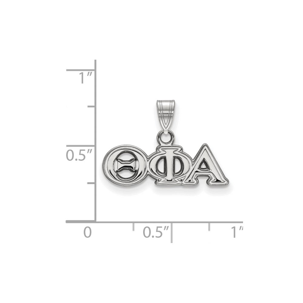 Sterling Silver Rhodium Plated Logoart Theta Phi Alpha Sorority Greek Letters Small Pendant