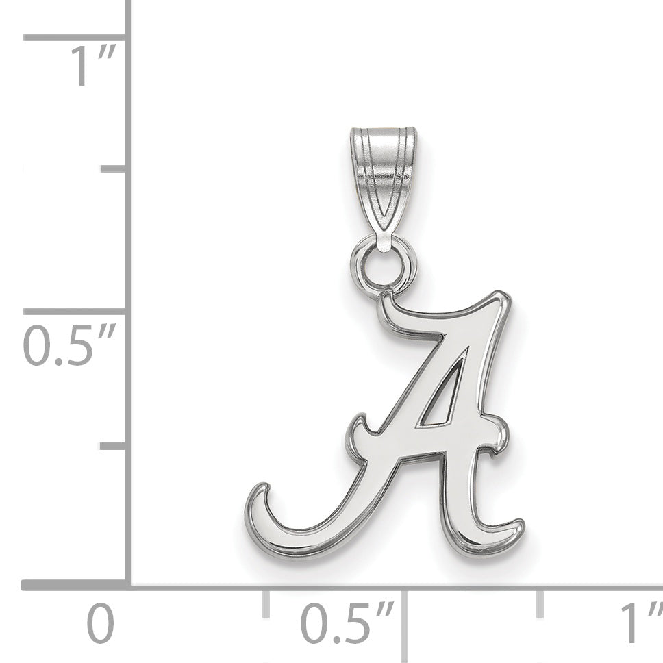 Sterling Silver Rhodium Plated Logoart University Of Alabama Letter A Small Pendant