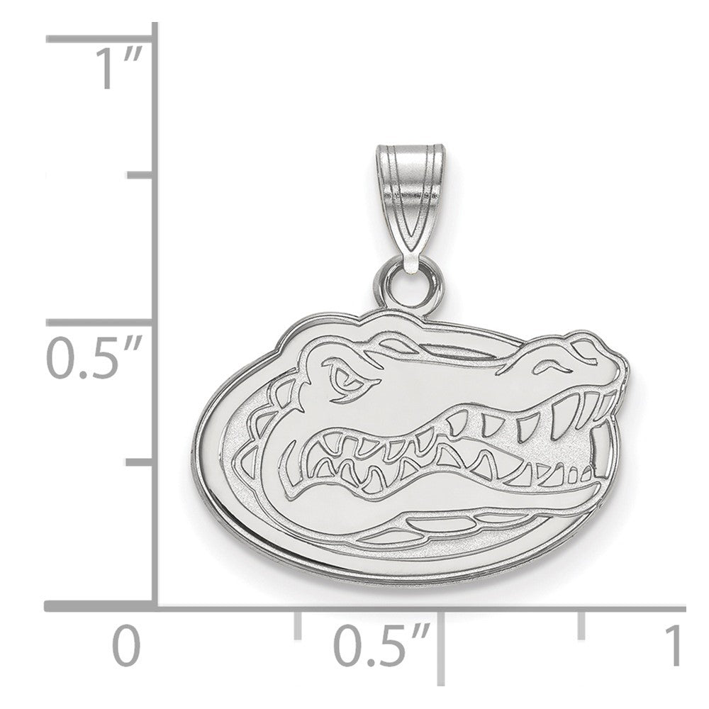 Sterling Silver Rhodium Plated Logoart University Of Florida Gator Small Pendant