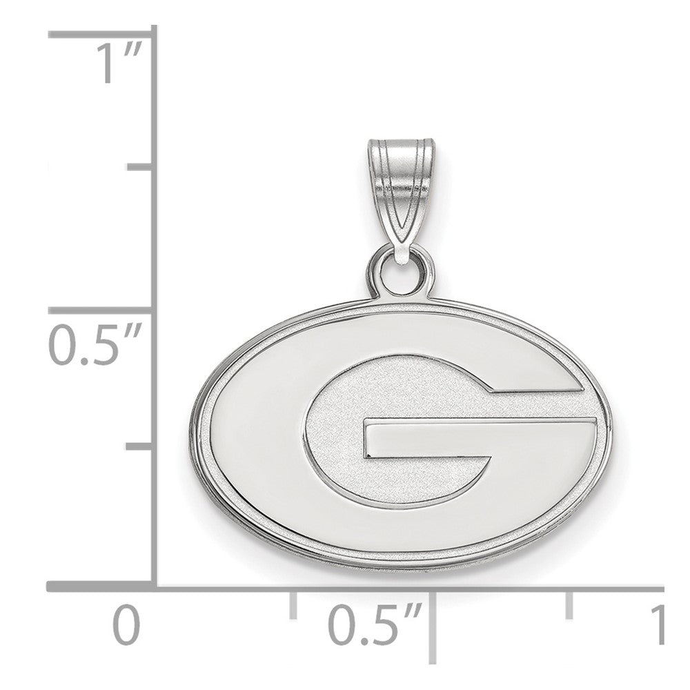 14K White Gold Logoart University Of Georgia Letter G Small Pendant