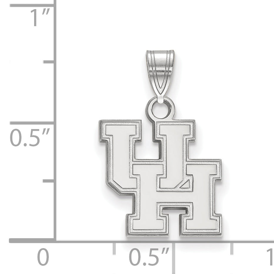 Sterling Silver Rhodium Plated Logoart University Of Houston U H Small Pendant