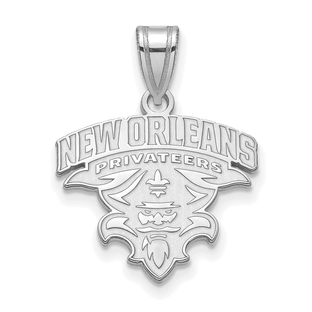 10K White Gold Logoart University Of New Orleans U N O Medium Pendant
