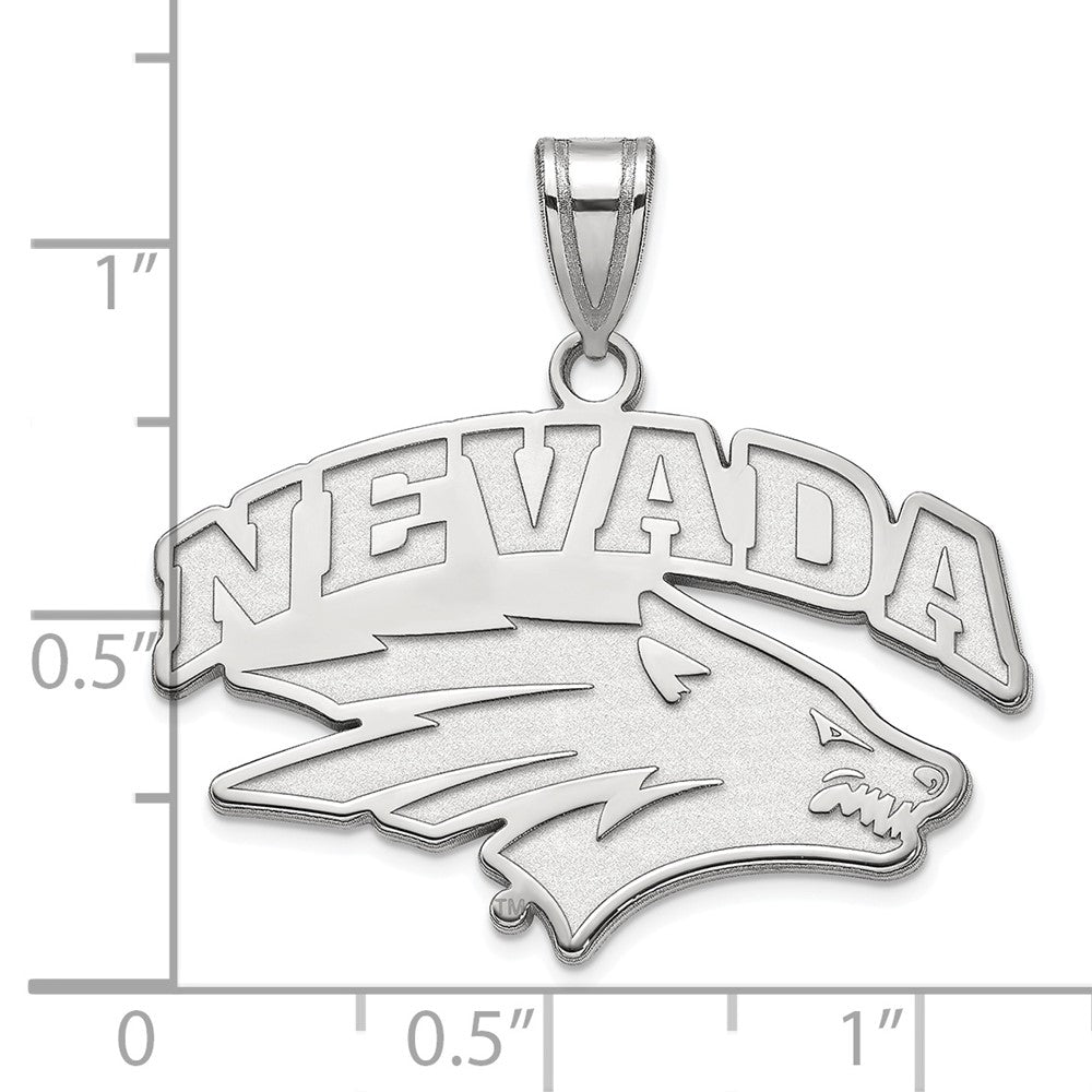 Sterling Silver Rhodium Plated Logoart University Of Nevada Reno Large Pendant