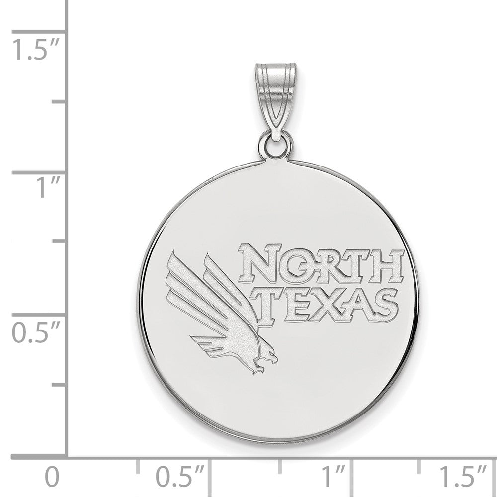 10K White Gold Logoart University Of North Texas Extra Large Disc Pendant