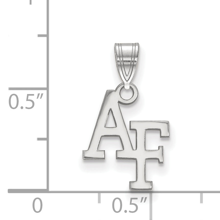 Sterling Silver Rhodium Plated Logoart United States Air Force Academy A F Small Pendant