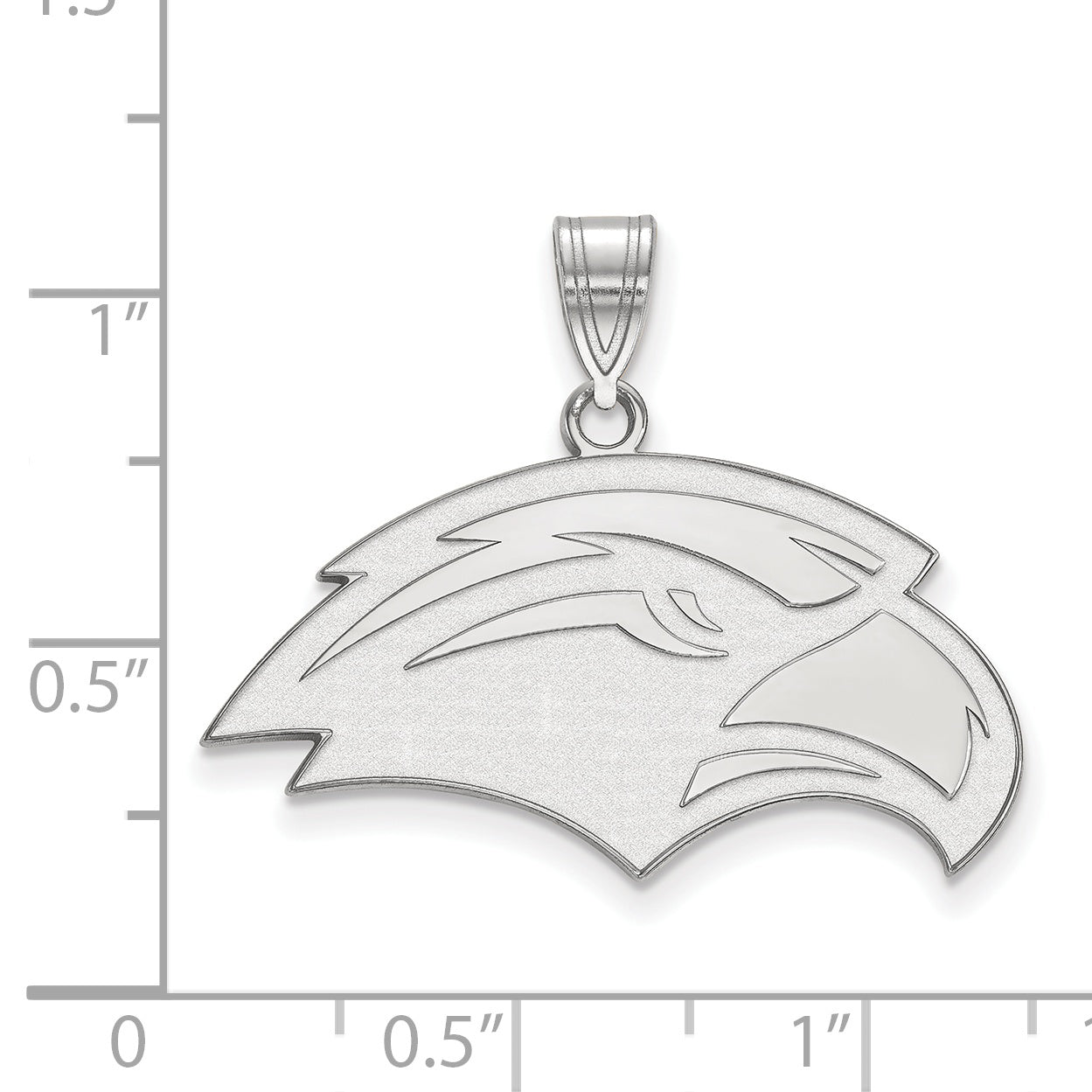Sterling Silver Rhodium Plated Logoart University Of Southern Mississippi Eagle Medium Pendant