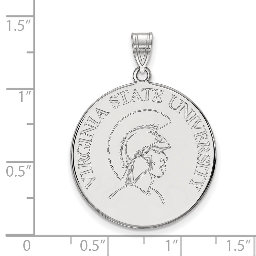 10K White Gold Logoart Virginia State University Extra Large Disc Pendant