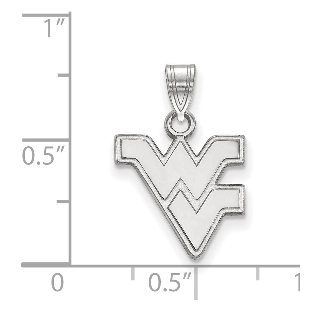 14K White Gold Logoart West Virginia University W V Small Pendant