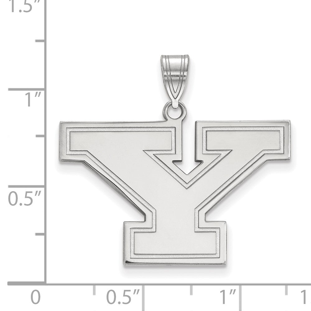 Sterling Silver Rhodium Plated Logoart Youngstown State University Letter Y Large Pendant