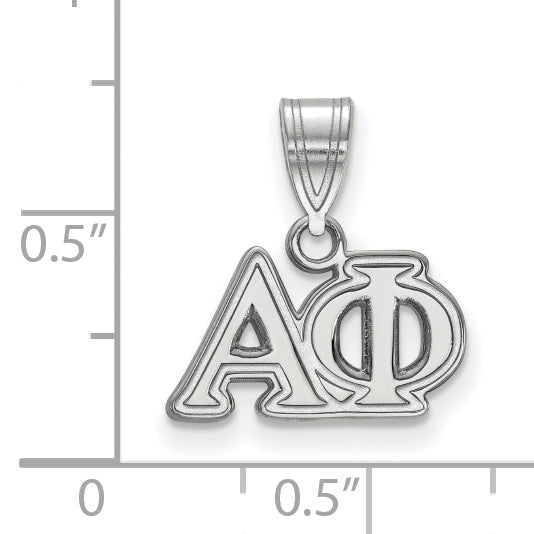 Sterling Silver Rhodium Plated Logoart Alpha Phi Sorority Greek Letters Medium Pendant
