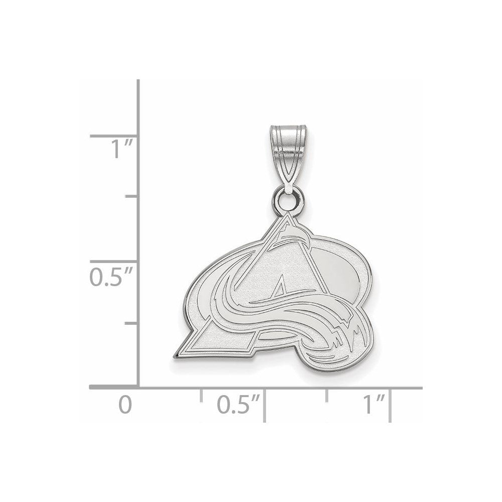 10K White Gold Nhl Logoart Colorado Avalanche Letter A Medium Pendant