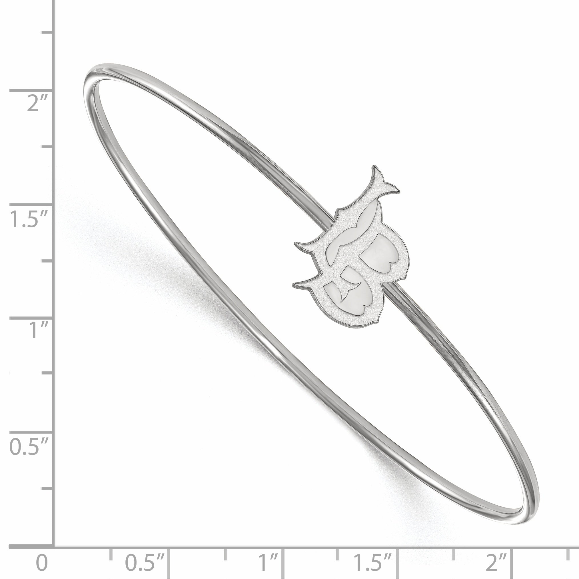 Sterling Silver Ss Rh Plat Logoart California State University, Long Beach Slip On Bangle