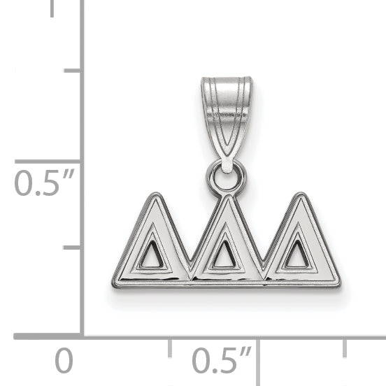Sterling Silver Rhodium Plated Logoart Delta Sorority Greek Letters Medium Pendant