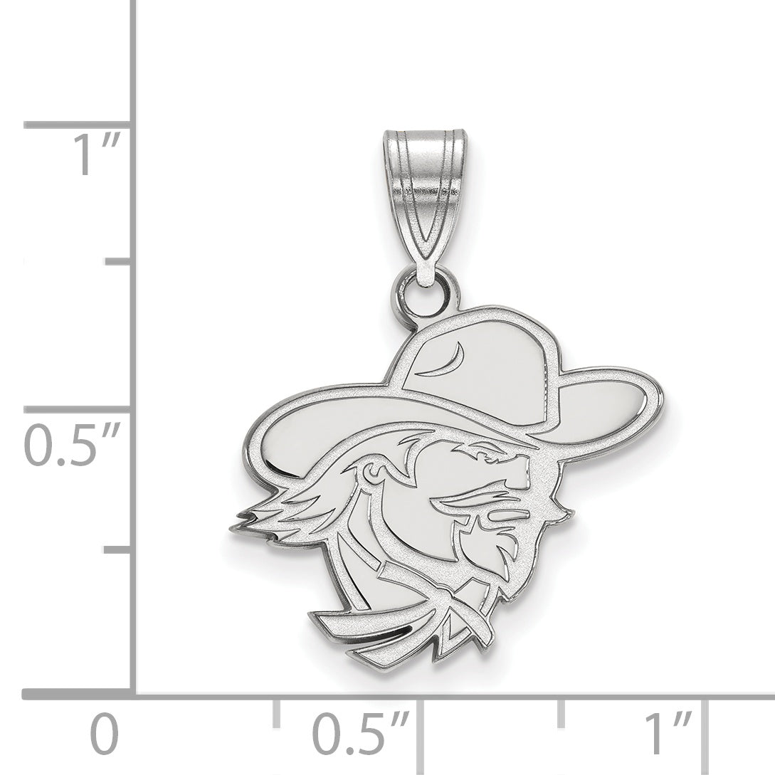 Sterling Silver Rhodium Plated Logoart Eastern Kentucky University E K U Medium Pendant