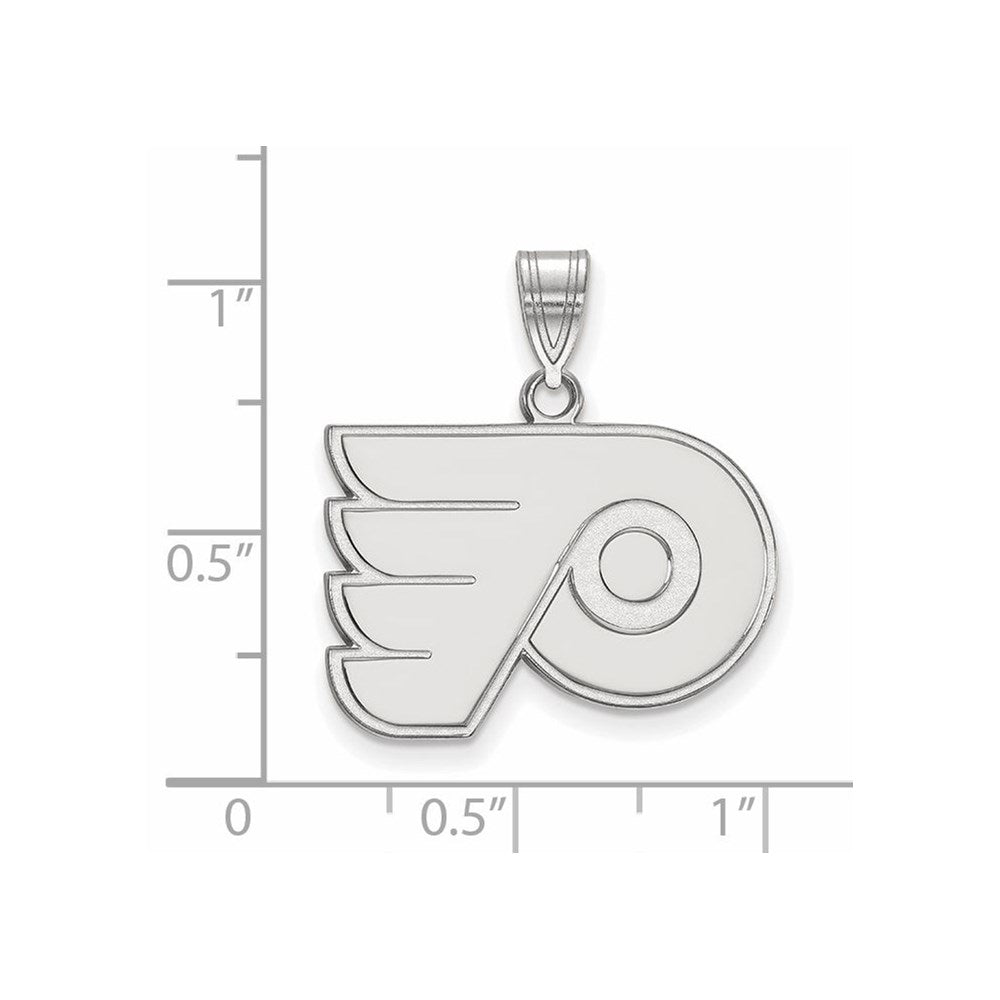 Sterling Silver Rhodium Plated Nhl Logoart Philadelphia Flyers Medium Pendant