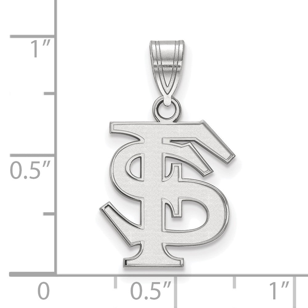 10K White Gold Logoart Florida State University F S Medium Pendant
