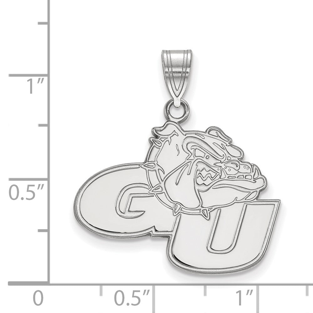 14K White Gold Logoart Gonzaga University G U Bulldog Large Pendant