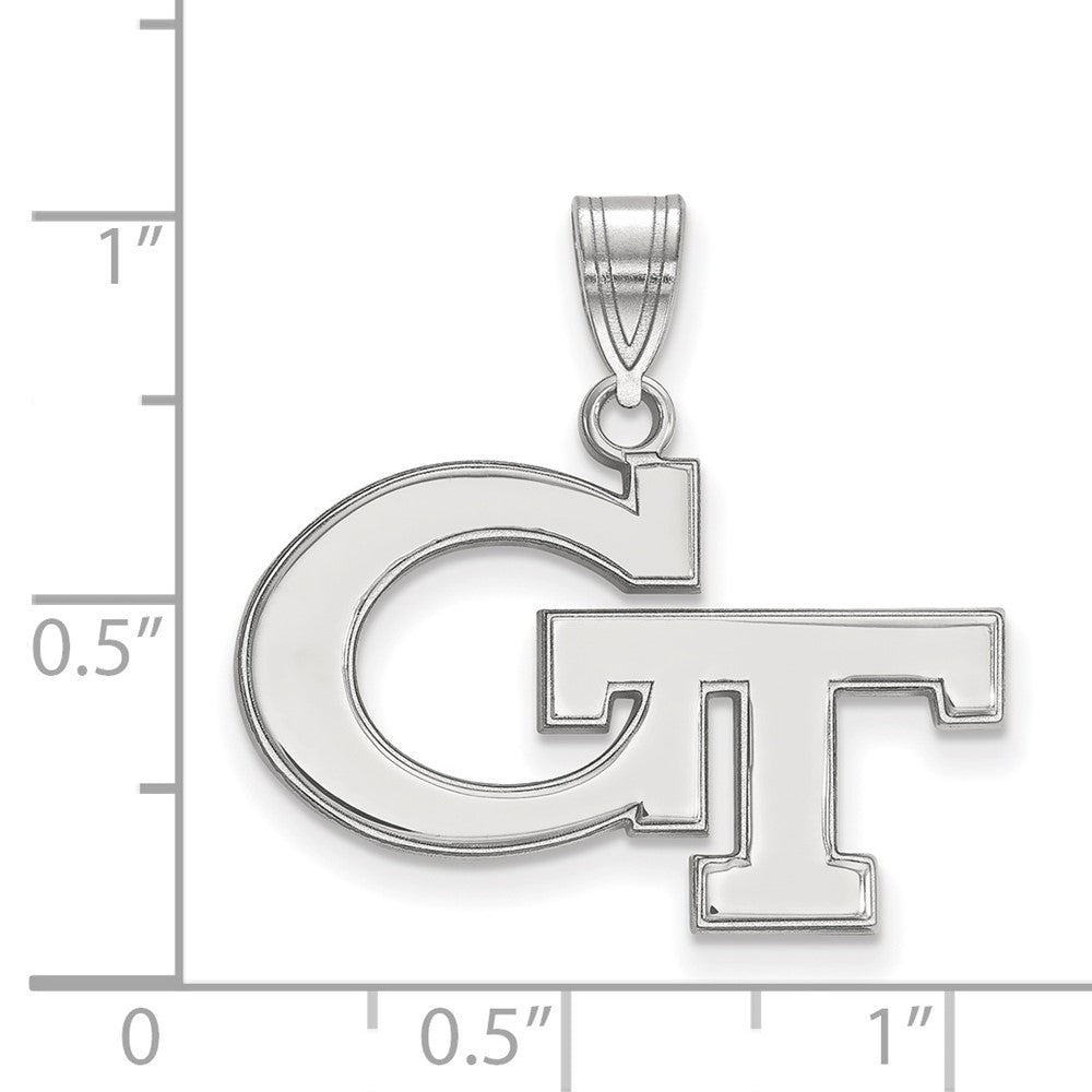 14K White Gold Logoart Georgia Institute Of Technology G T Medium Pendant