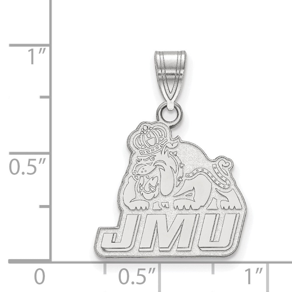 Sterling Silver Rhodium Plated Logoart James Madison University Medium Pendant